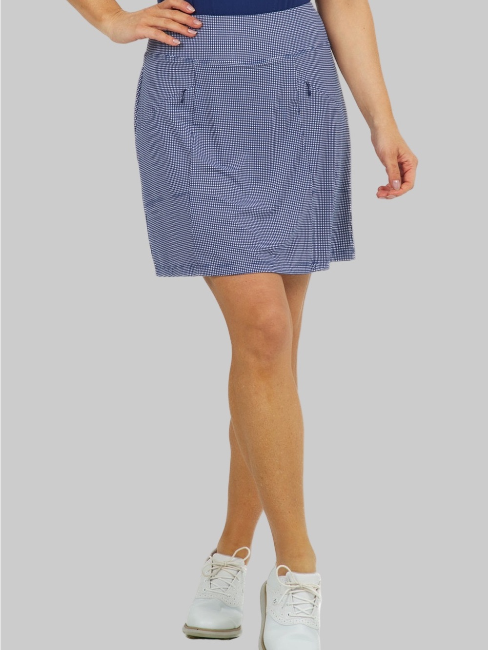 Ibkul - Womens Mini Check Print Skort in Navy Size M